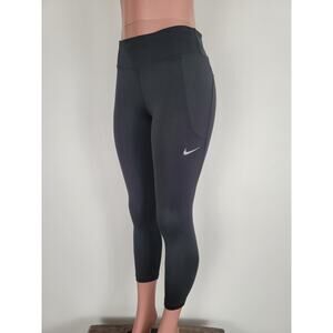 Nike Fast Crop Running 7/8 Tight Leggings Mid Rise Black Size Medium BV0038 010